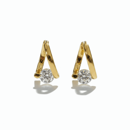 Moissanite Huggie Hoop Earrings – 1.0ct Total 925 Sterling Silver