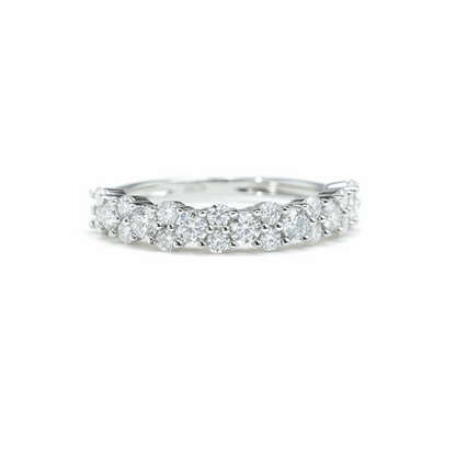 Cluster of Stars Half Eternity Band – White Gold Plated