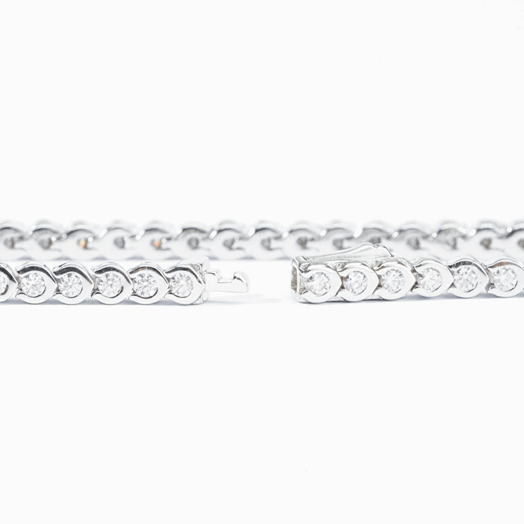 Bezel-Set Moissanite Tennis Bracelet – 1.68ct Total
