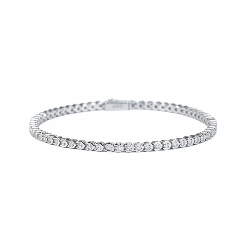 Bezel-Set Moissanite Tennis Bracelet – 1.68ct Total