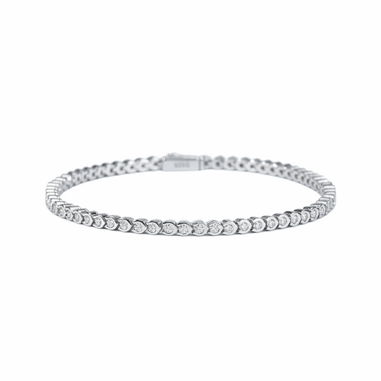 Bezel-Set Moissanite Tennis Bracelet – 1.68ct Total