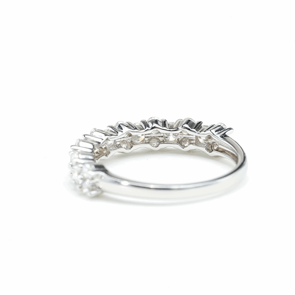 Cluster of Stars Half Eternity Band – White Gold Plated