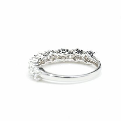 Cluster of Stars Half Eternity Band – White Gold Plated