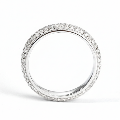 Micro Pavé Moissanite Band – 0.864ct, DEF, White Gold Plated 925