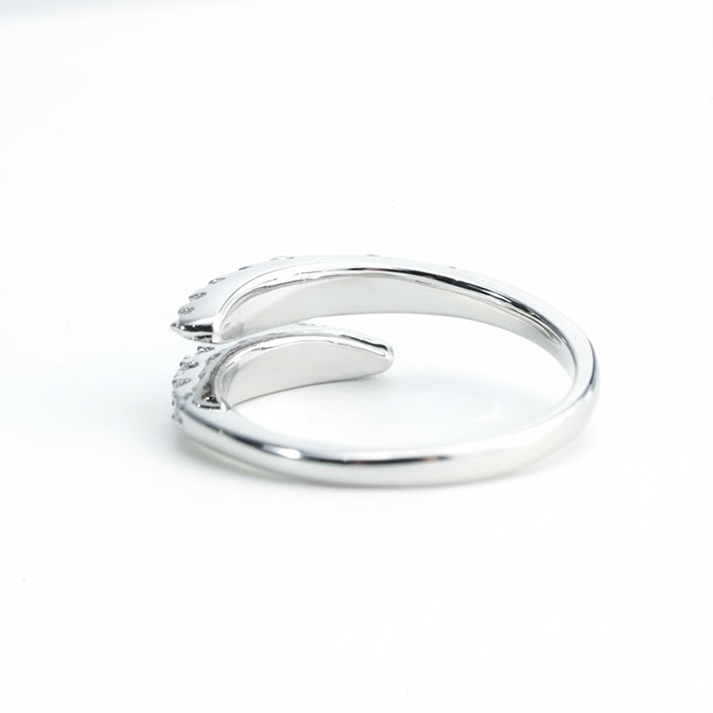 Open Front Moissanite Wrap Ring