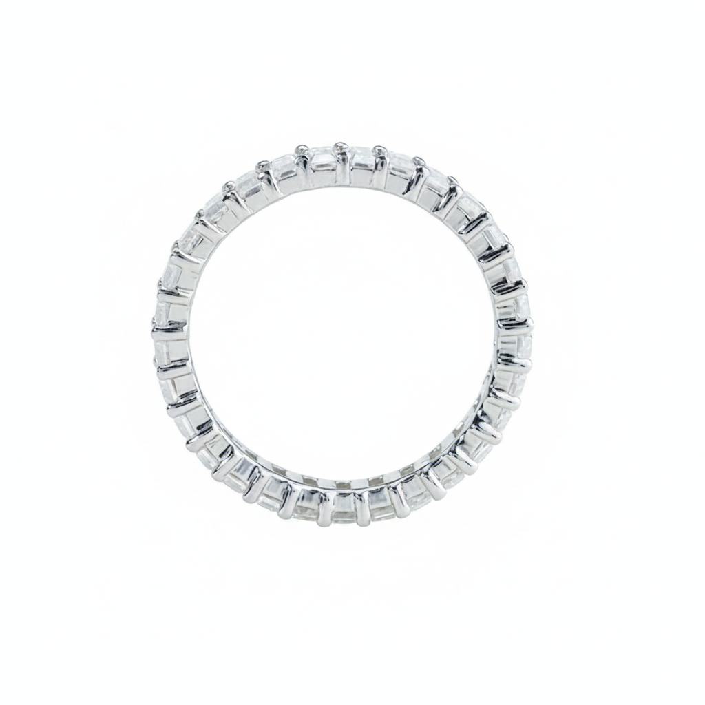 Emerald Cut “Eternity” Moissanite Band – 5.6ct Total, DEF