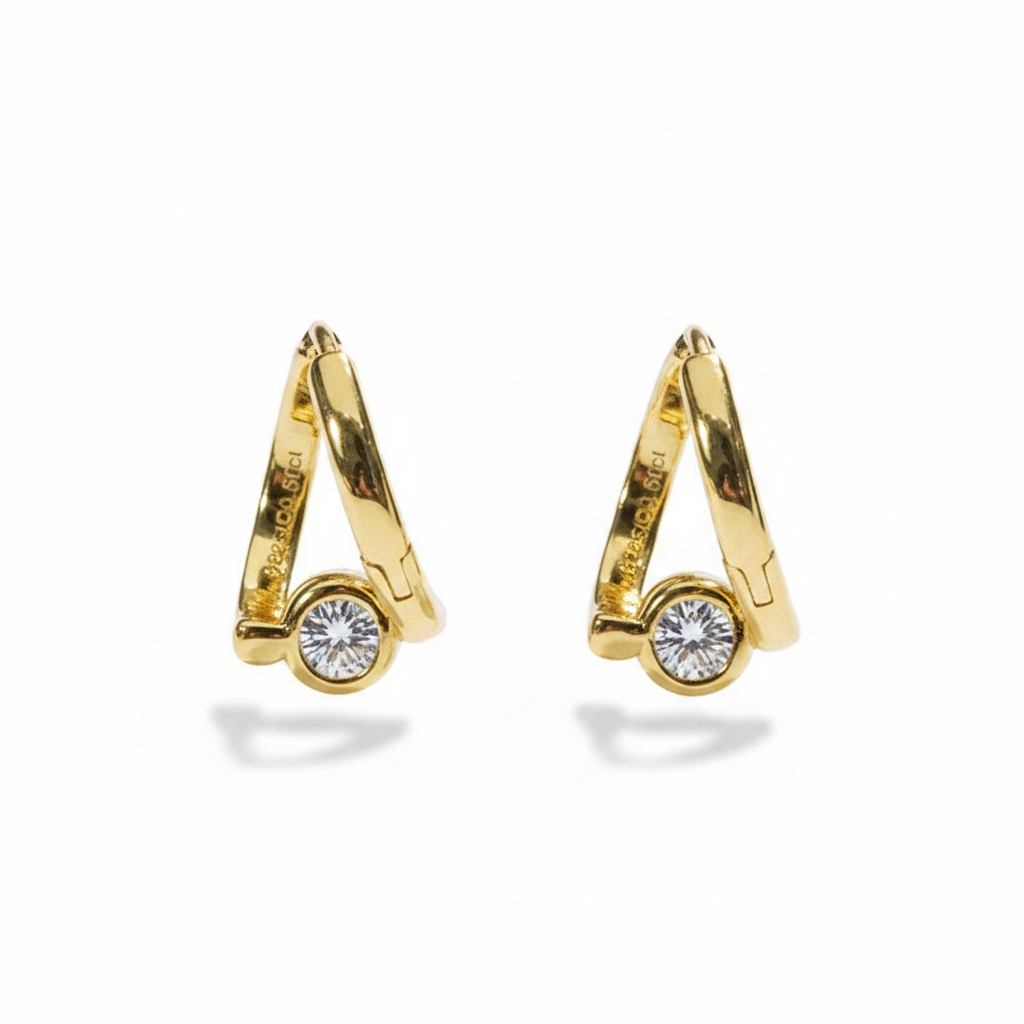 Moissanite Huggie Hoop Earrings – 1.0ct Total 925 Sterling Silver