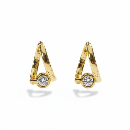 Moissanite Huggie Hoop Earrings – 1.0ct Total 925 Sterling Silver