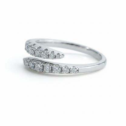 Open Front Moissanite Wrap Ring