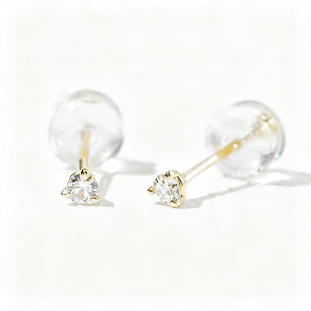 Martini Stud Earrings – 0.10ct Total Lab Diamond, 10K Gold