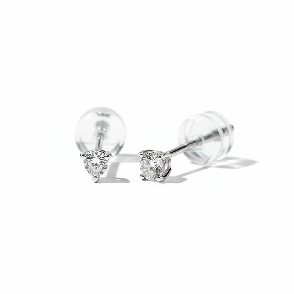 Martini Stud Earrings – 0.10ct Total Lab Diamond, 10K Gold