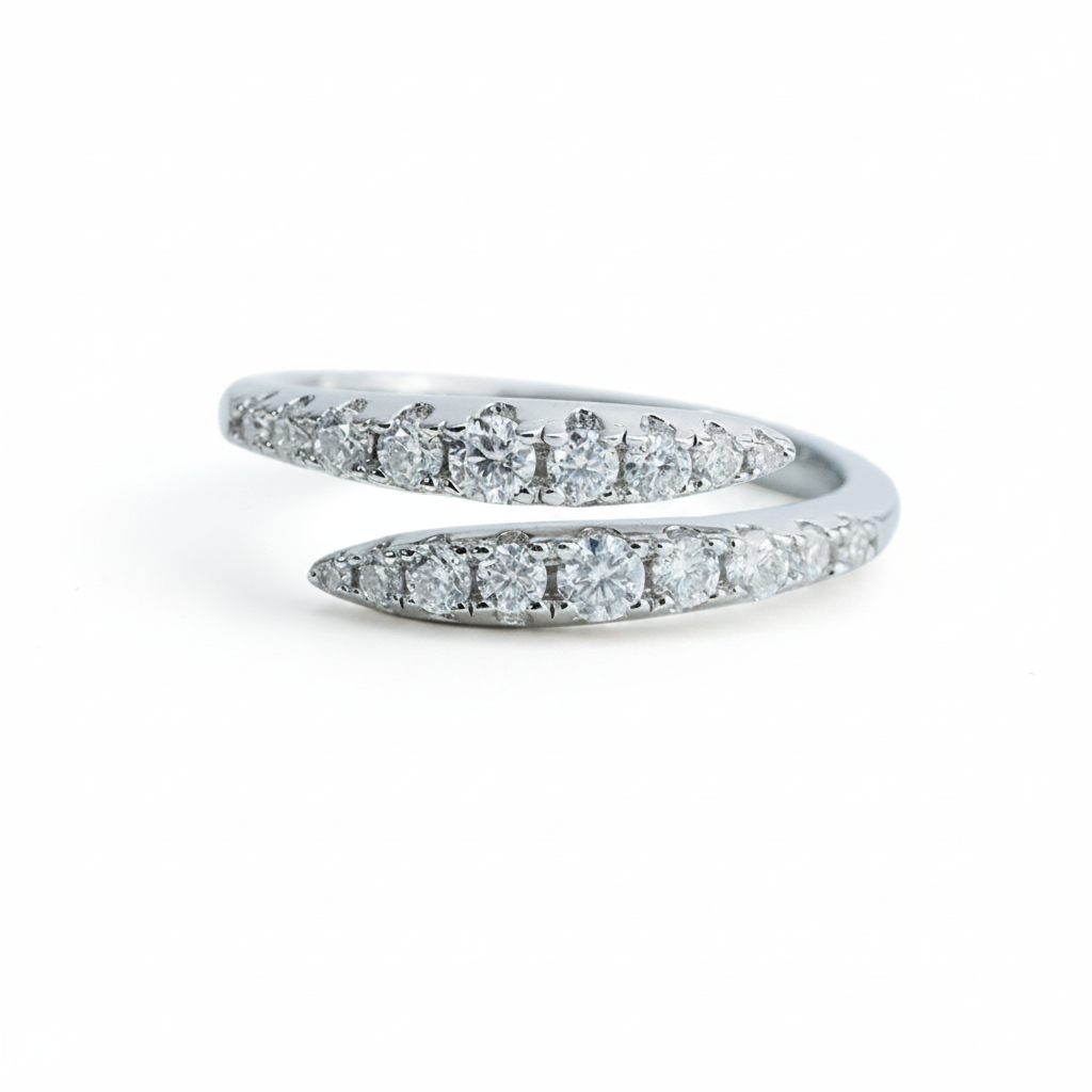 Open Front Moissanite Wrap Ring