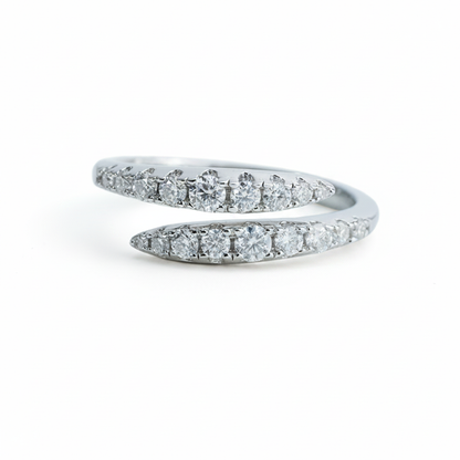 Open Front Moissanite Wrap Ring