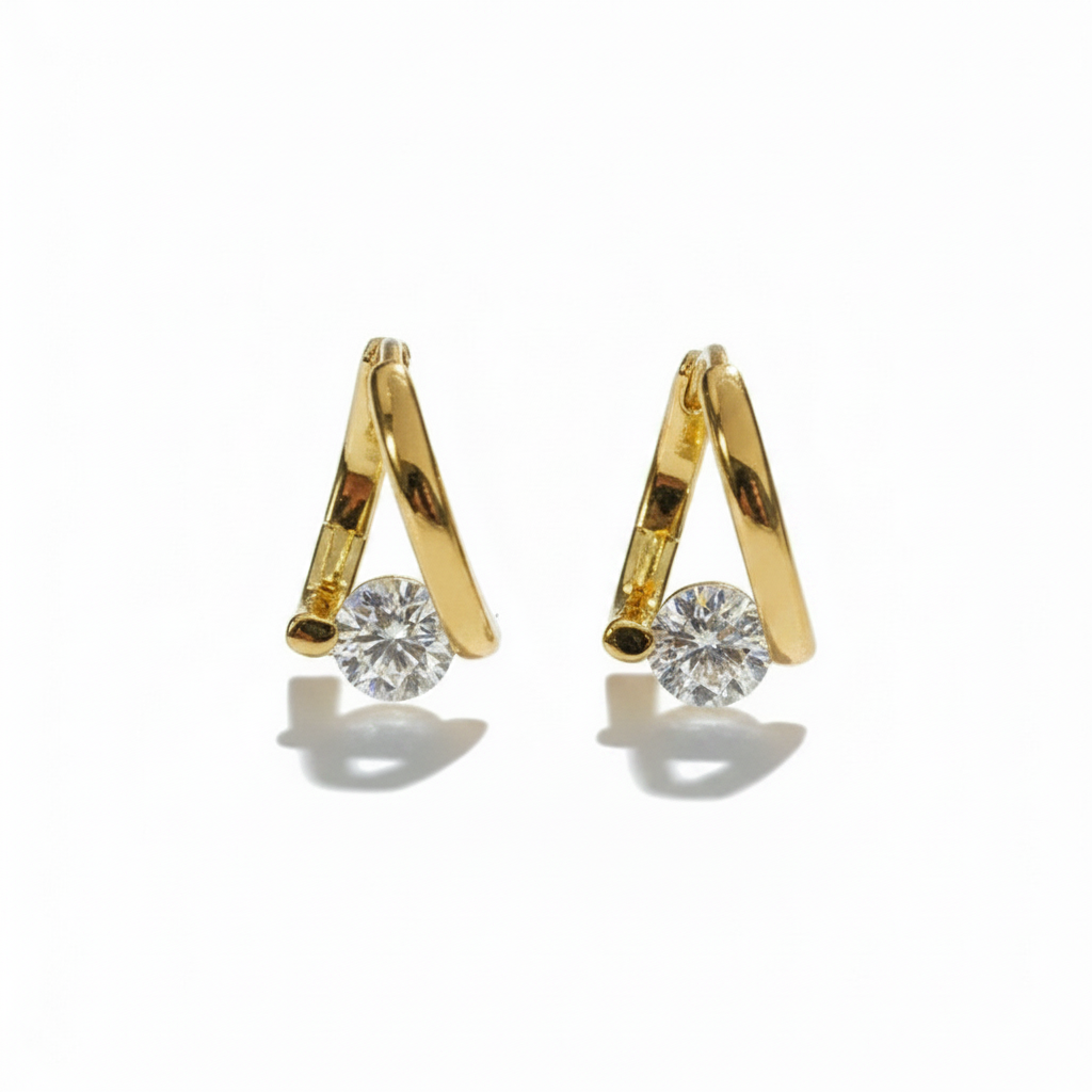 Moissanite Huggie Hoop Earrings – 1.0ct Total 925 Sterling Silver