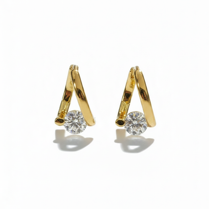 Moissanite Huggie Hoop Earrings – 1.0ct Total 925 Sterling Silver