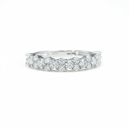 Cluster of Stars Half Eternity Band – White Gold Plated