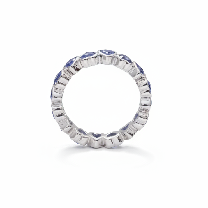 Blue Heart Lab Sapphire Full Eternity Ring