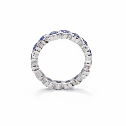 Blue Heart Lab Sapphire Full Eternity Ring