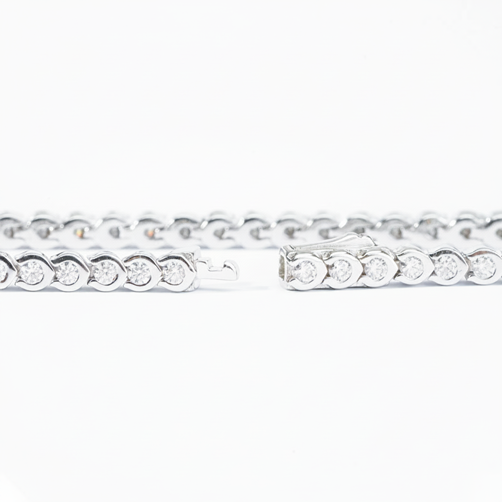 Bezel-Set Moissanite Tennis Bracelet – 1.68ct Total