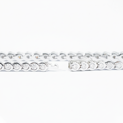 Bezel-Set Moissanite Tennis Bracelet – 1.68ct Total