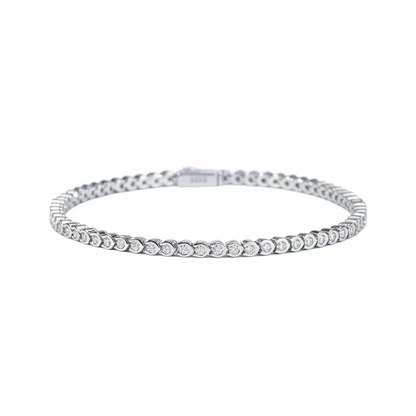 Bezel-Set Moissanite Tennis Bracelet – 1.68ct Total