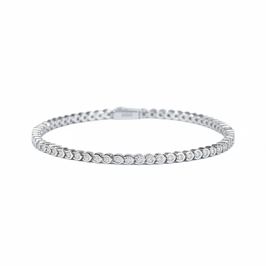 Bezel-Set Moissanite Tennis Bracelet – 1.68ct Total