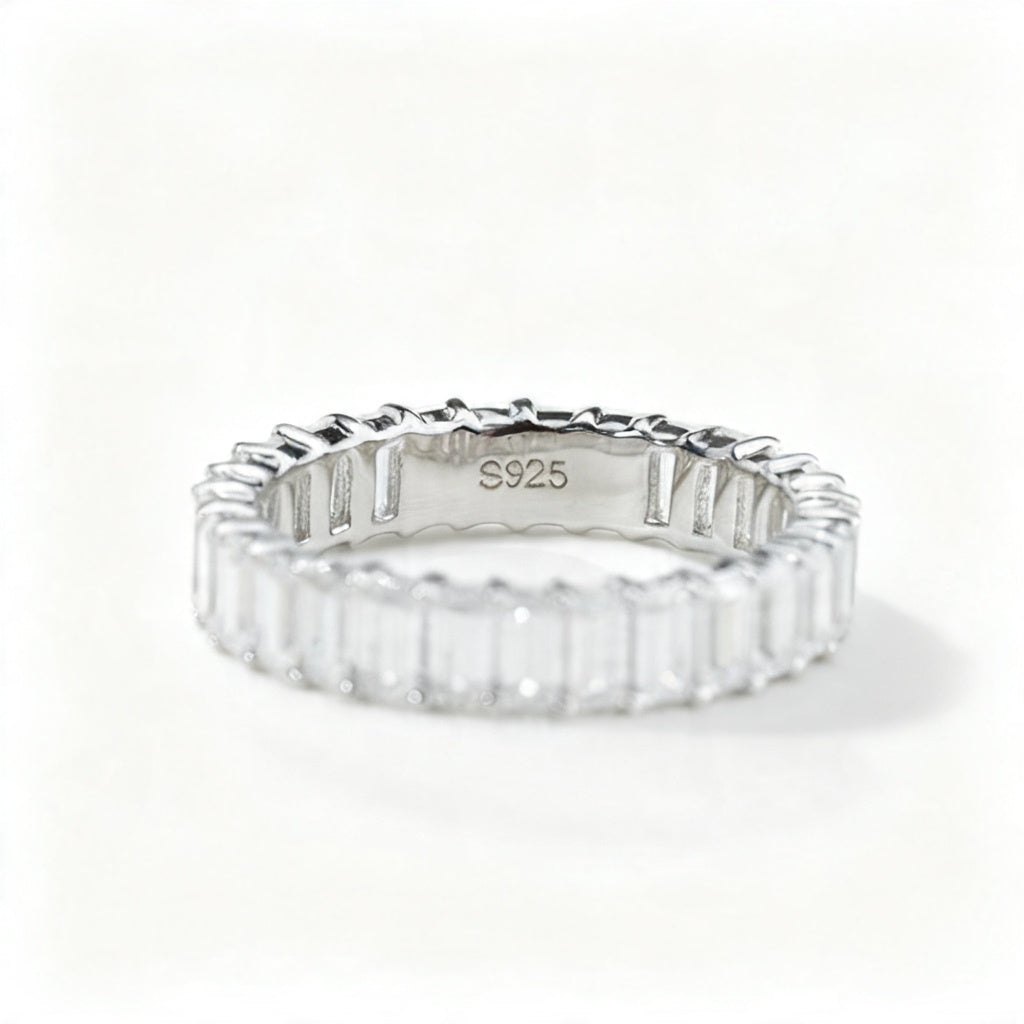Emerald Cut “Eternity” Moissanite Band – 5.6ct Total, DEF