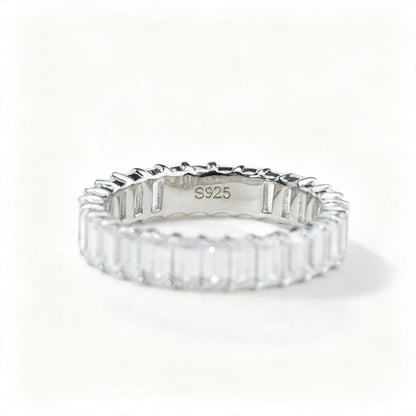 Emerald Cut “Eternity” Moissanite Band – 5.6ct Total, DEF