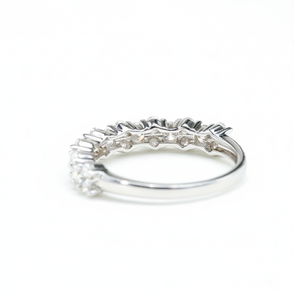 Cluster of Stars Half Eternity Band – White Gold Plated