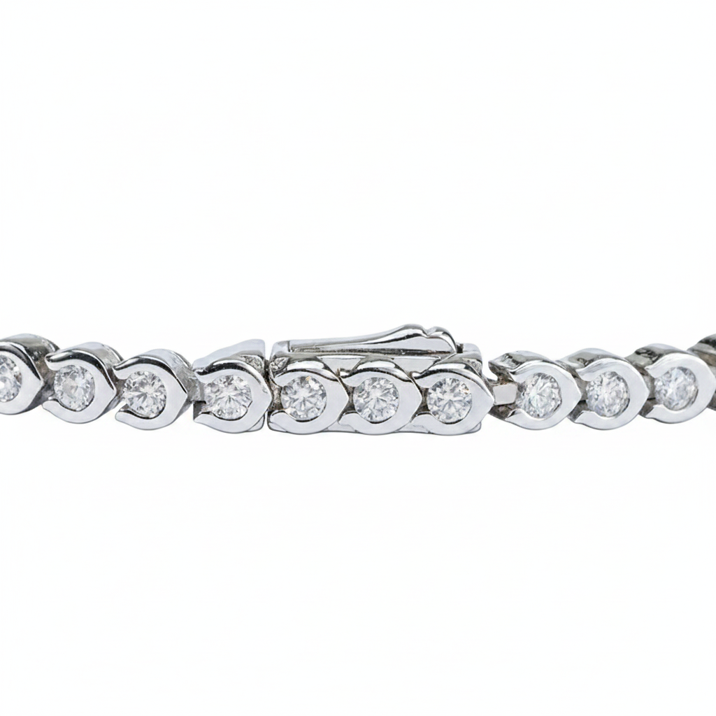 Bezel-Set Moissanite Tennis Bracelet – 1.68ct Total