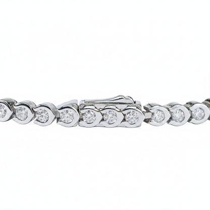 Bezel-Set Moissanite Tennis Bracelet – 1.68ct Total
