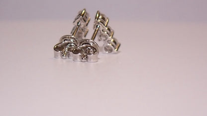 Graduated Three-Stone Moissanite Stud Earrings – 1.0ct per Set