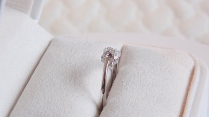 Cross Cluster Ring - Adjustable Moissanite Sterling Silver