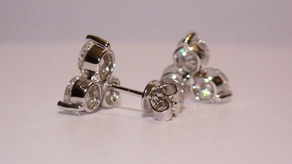 Three Stone Cluster Studs - 3.00ct Total